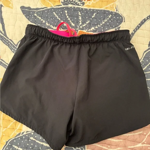 Nike Women's Athletic Shorts in Black and Pink - Picture 3 of 3